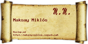 Maksay Miklós névjegykártya